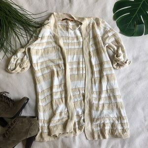 Belldini open knit stipe sweater cardigan